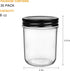 QAPPDA 6oz Glass Jars With Lids,Small Mason Jars Wide Mouth,Mini Canning Jars With Black Lids,Kitchen Storage Jars For Honey,Jam,Jelly,Baby Foods,...