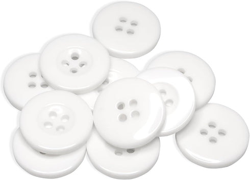 12 Pcs White Buttons for Sewing 0.75 inch Lab Coat Buttons 4 Hole Sewing Buttons 30L Plastic Buttons Uniform Buttons Decorative Buttons for Pants ...