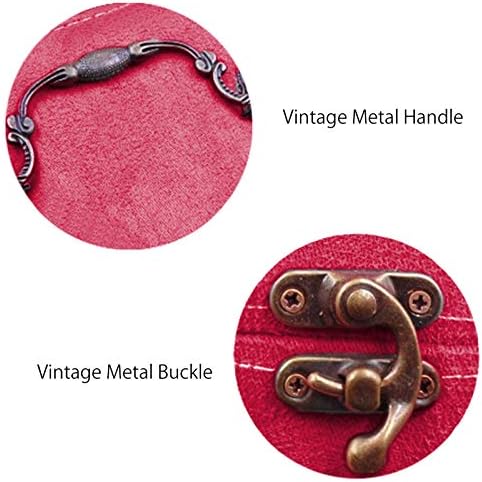 2 Layers Sewing Kits with Vintage Box Sewing Accessories Supplies Kits for Adults Kids Beginner Travel Sewing Basket Metal Handle Red...