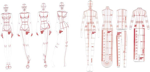 DYNWAVE 8 Pcs French Curve Template Ruler Set,Sewing Humanoid Patterns Design for Dressmaking, Tailoring, Fashion Designing...