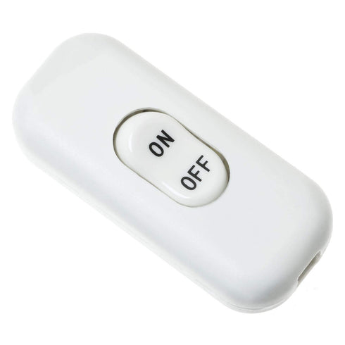 E-outstanding Inline Cord Switch On/Off White Button Feed Cord Switch for Table Lamp Desk Light Bed Lamp 6A 250V...