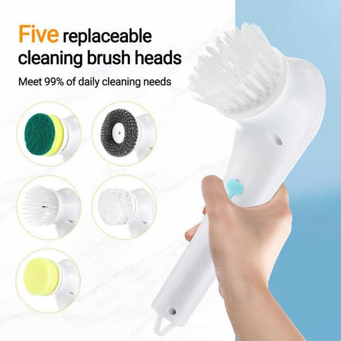Electric Spin Scrubber with 5 Brush Heads, Cordless Cleaning Brush Tub Tile Scrubber for Home, Scrubber for Cleaning Kitchen, Window, Sink, Dish, ...