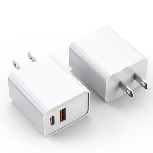 iPhone 15 Charger Block, 2Pack 20W Dual Port PD Fast USB C Wall Charger Adapter + USB A Quick Charging Brick Plug Compatible with iPhone 15/14/13/...