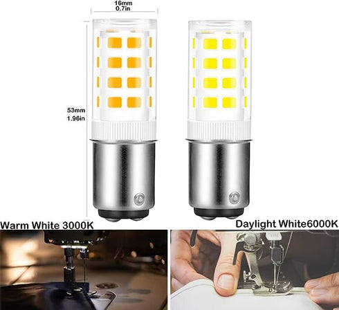 BA15D LED Double Contact Bayonet Base 120 Volts 4W Bulb?Daylight 6000K,40W Halogen Replacement Bulb?Dimmable BA15D LED for Sewing Machine Bulbs Pa...