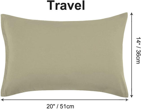 PiccoCasa Zippered Pillowcases, 100% Brushed Microfiber Polyester Pillow Case Cover, Pillow Cases Set of 2, Soft and Comfortable Travel(14"x20") K...