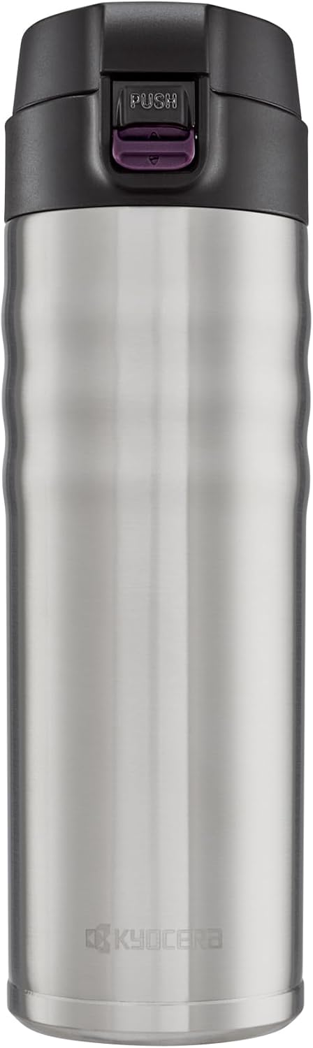Kyocera 17oz. Ceramic Coated Interior, Double Wall Vacuum Insulated, Stainless Steel Travel Mug-Stainless Steel...