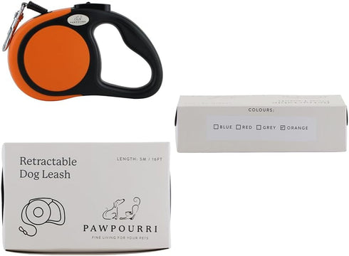 Retractable Dog Leash for Walking, Jogging, Training | One Button Brake with Premium Handgrip Suitable for Dogs up to 44Lbs, 16ft Long (Orange)...