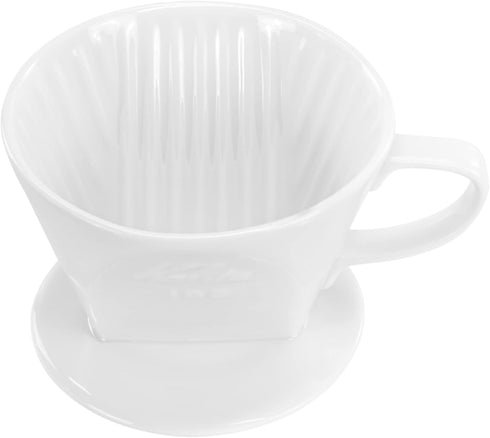Pour Over Ceramic - Coffee Dripper with 3 Holes Flat Bottom, Porcelain Slow Filter Cone for Travel, Camping, Office, Home, Coffee Maker Brew...
