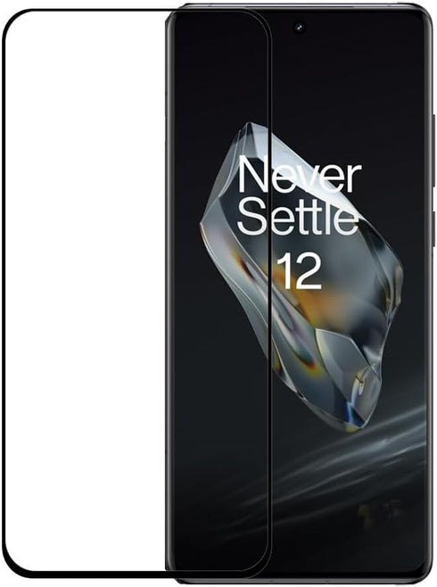 2 Pack for Oneplus 12R Black Tempered Glass Screen Protector 9H Frontier Protective Protector......