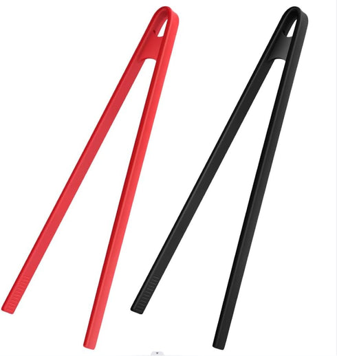 2PCS Silicone Trivet Tongs Anti-slip, 11.8" Silicone Kitchen Tong, Toast Tongs for Cooking, Long BBQ Grilling Tongs for Toaster, Pan Fried Steak, ...