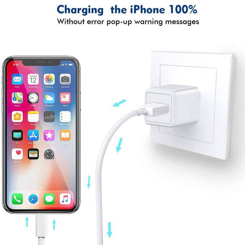 (Apple MFi Certified)iphone charger 10ft,2Pack 10 Foot Long Data Syncing Charging Lightning Cord Cable with 2Pack USB Wall Charger Travel Plug Ada...