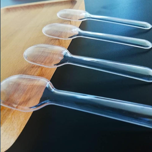 500Pcs Clear Plastic Disposable Spoon Ice Cream Mini Tasters Cutlery Plastic Utensil for Tasting Dessert Events Wedding Party Celebration...