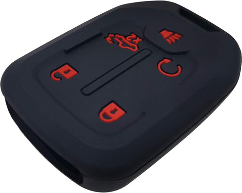 GFDesign 2 Pcs Silicone 5 Buttons Key Fob Cover Remote Case Keyless Protector Compatible with 2021 2020 2019 Chevrolet Chevy Silverado 1500 2500HD...