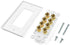 Banana Binding Post Two-Piece Coupler Inset Wall Plate for 4 Speakers Standard Single Gang White...