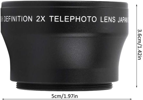 2X Camera Lens for 37mm Mount Camera, 2X Magnification High Definition Converter Telephoto Lens...