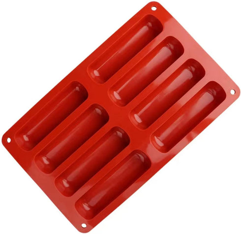 8 Cavity Long Strips Eclair Silicone Cake Pop Mold Cake Pop Maker Silicone Baking Molds Cake Handmade Baking supplies for Chocolate Cracker Bar St...