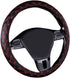15inch Odorless Quilted Stitching Pattern Leather Car Steering Wheel Cover-Black with red...