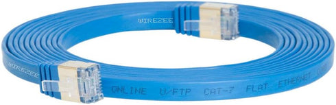 High Speed Ultra Flat CAT7 Ethernet Cable, RJ45 Computer Internet LAN Network Ethernet Patch (White, Blue, Black) (6FT, Blue)...