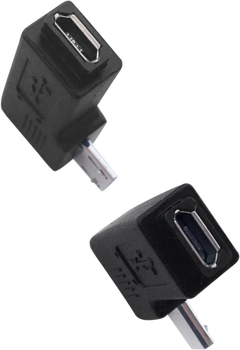 1 Pair Right Left 90 Degree Angle Micro USB Male to Micro USB Female Adapter...
