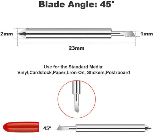 30 Pcs 45 Degree Standard Cutting Blades, Replacement Blades Compatibility with Explore 4/3/Air 2/Air/Air one/Maker/Maker 4/3/2/Expression for Mos...