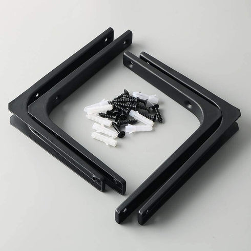 SAYAYO Wall Shelf Brackets Black, 6 x 5 Inch Iron Metal Shelf Brackets L Shaped Corner Support Brackets for DIY Floating Shelf, 4 PCS...