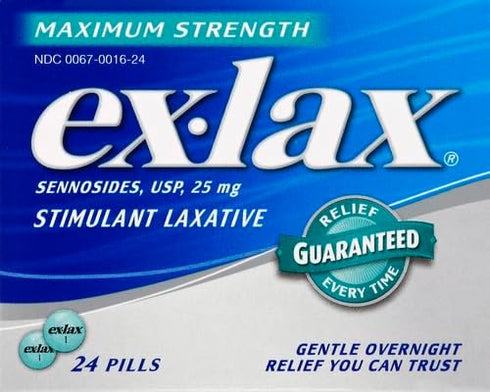 Ex-Lax Maximum Strength Stimulant Laxative Constipation Relief Pills for Occasional Constipation, Gentle Laxatives - 24 Count...