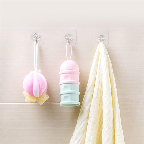 Wall Hooks for Hanging 33lb(Max),Heavy Duty Self Adhesive Hooks 12 Pack Transparent Waterproof Sticky Hooks for Keys Bathroom Shower Outdoor Kitch...
