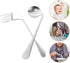 Utensils Angled Fork Spoon Adaptive Utensils Set Self Eating Utensils Curved Cutlery Utensil Assist Tableware for Adults Elderly Patient (Right-Ha...