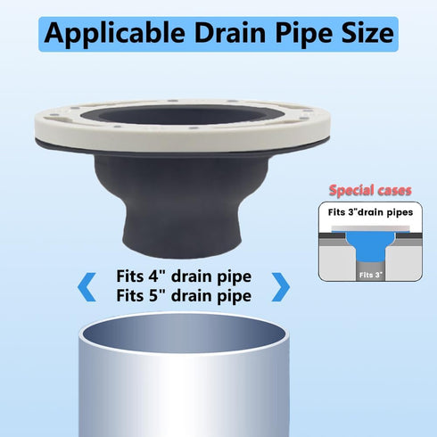 Toilet Flange Repair Kit, Flange Repair Kit for 4" and 5" or Special 3" Waste Line, for Toilet Flange Repair and Installation Black...