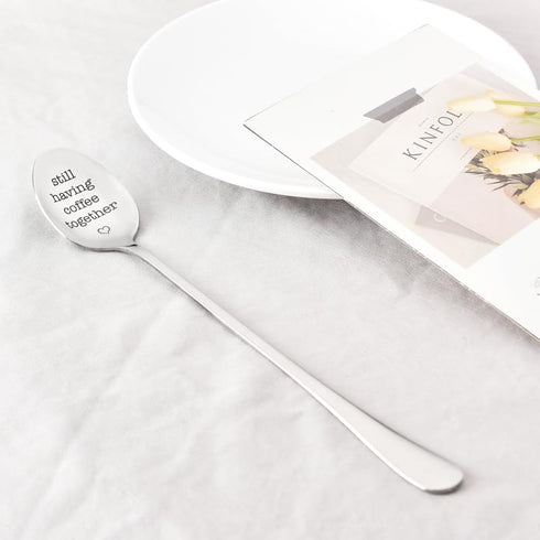 Coffee Spoon Gifts for Girlfriend Boyfriend Husband Wife Friends Christmas Birthday Gifts for Women Men Funny Still Having Coffee Together Spoon f...
