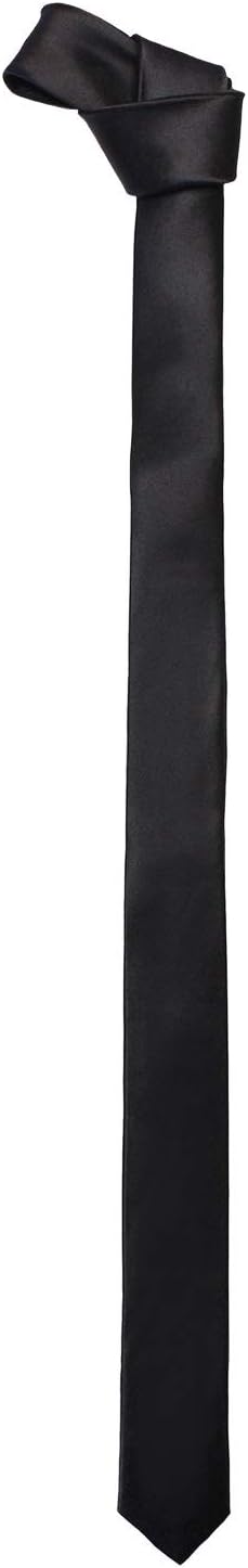 K. Alexander New Mens Solid Black Retro Skinny Necktie 1.5" Tie...