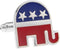 Republican Elephant Pair of Cufflinks in a Presentation Gift Box & Polishing Cloth...