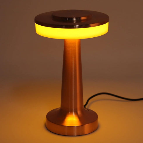 ASHATA Portable LED Retro Touch Control, Modern Table Lamps, 3 Levels Color Temperature Rechargeable Night Light for Hotel Home (Copper)...