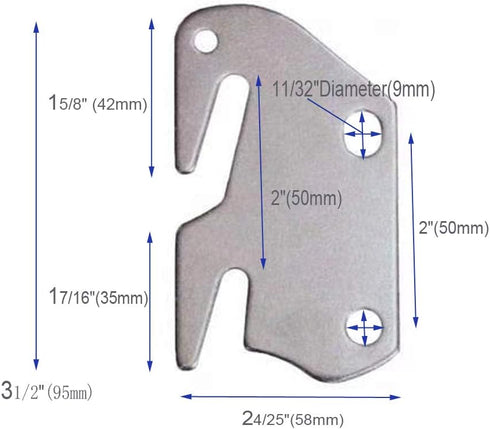Universal Wood Rail Hook Plates for Footboard Frame, Replacement Wooden Bed Frame Bracket Headboard (Set of 4)...