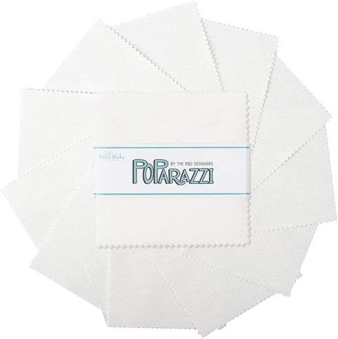 Riley Blake POParazzi by Assorted RBD Designers, Premium Quilting Fabric, Perfect for Quilting, Crafting, Sewing Projects and More… (5" White-on-W...