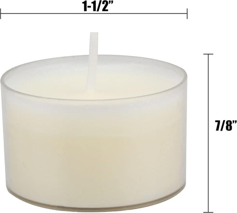Stonebriar 48 Count White Unscented Smokeless Long Burning Clear Cup Tea Light Candles with 8 Hour Burn Time...