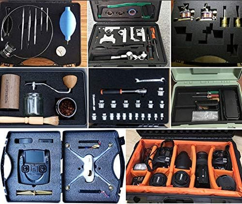 Small Hard Carrying Case with Pluck Foam Interior for iPhone, GoPro, Camera, and More- Outer Size 9.3 x 7.5 x 2 Inches, Black...