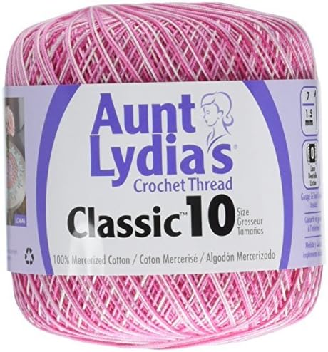 Red Heart Crochet, Cotton Classic Size 10, Shades of Pink (154-15)...