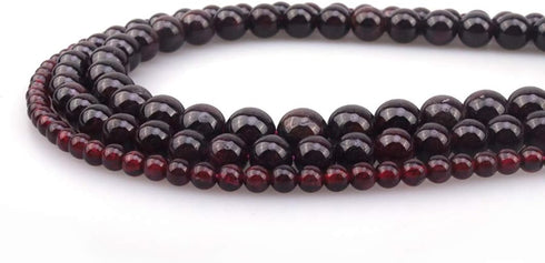 8mm Natural Garnet Stone Round Loose Stone Beads for Jewelry Making DIY Crafts Design 1 Strand 15" APPR.43-45pcs...