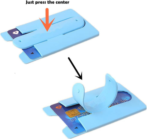 Card Holder with Cell Phone Stand,Stick-on Silicon Rubber Smartphone Sleeve Support Wallet(6pcs)...