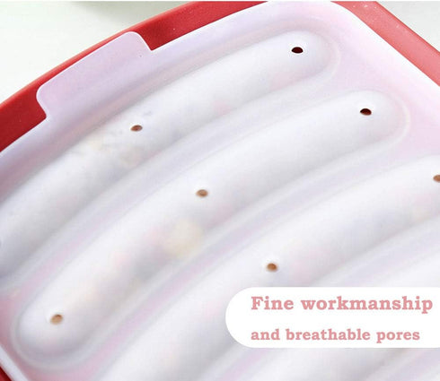 Non-Stick Silicone Sausage Mold for Homemade DIY Hot Dogs,Hot Dog Steamer,BPA Free, Hot Dog Mold for Oven and Microwave (Red, 6-Cavity) for Ice Cu...