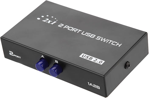 ASHATA USB 2.0 Peripheral Sharing Switch,2/4 Port USB 2.0 Manual Sharing Switch Switcher Box for PC Printer Scanner,USB Sharing Switch for 98/Me/2...