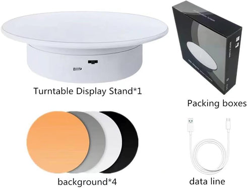 Display 360 Degree Electric Turntable,for Small Product Display, 7.87in Diameter product photography turntable...