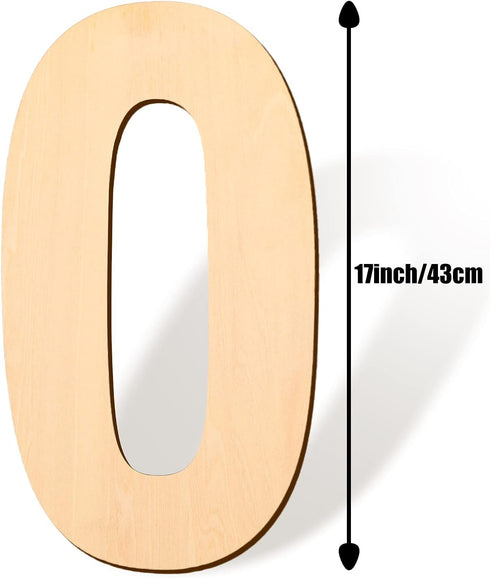 Luter 17 Inch Blank Wooden Number 0 Unfinished Wood Slices Sign Board for DIY Craft Projects Home Sign Wall Birthday Wedding Party Decoration (0)...