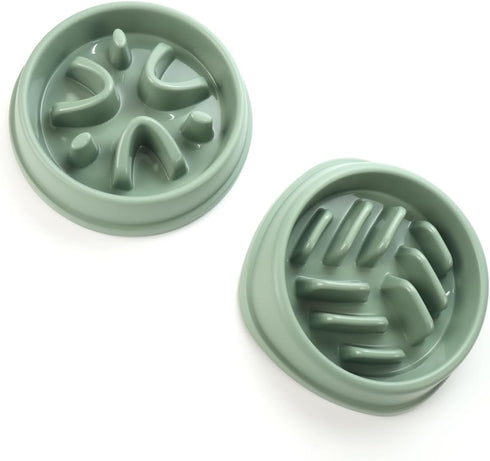 Slow Feeder Dog Bowls 2.5 Cups Dog Food Bowls, Pet Bowl Slow Eating Healthy Design Help Dog Slow Down Eating (D-Green)...