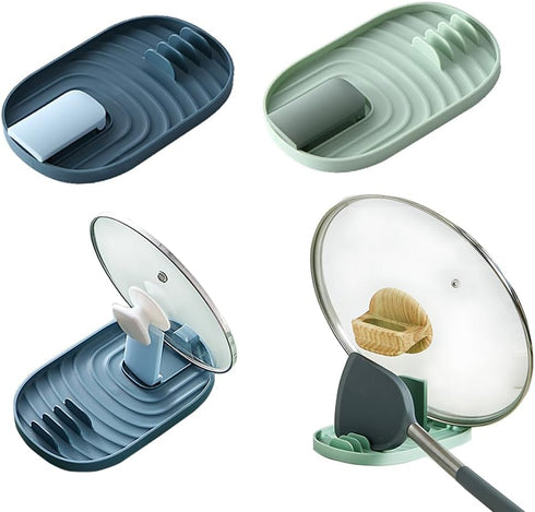 Multifunctional Foldable Pot Lid Holder - 2PCS Stove Top Spoon Rest Pan Cover Lid Rack Shelf Stand Holder for Home Use...