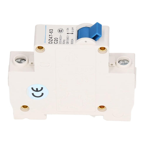 C20 1P Miniature Circuit Breaker, MCB DIN Rail Mounting Isolator 230V 400V 20A Low Voltage with Switch 6000A High Segment Capability, for Lighting...
