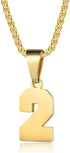 Number Necklaces Personalized Necklaces 18K Gold Plated Initial Number Pendant Stainless Steel Chain Sports Necklaces for Men Women...