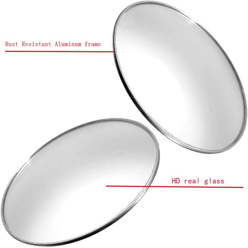 Ampper 4 Pack 3" Blind Spot Mirrors, Aluminum Frame Glass Convex Rear View Blind Spot Mirrors For Pick-up Truck, SUV, Van, Large Vehicle...