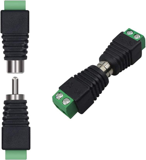 FULARR 20Pcs Professional RCA Connector Kit, 10 Pairs RCA Male Plug & Female Socket to AV Screw Terminal Block Audio Video Connector Adapter, for ...